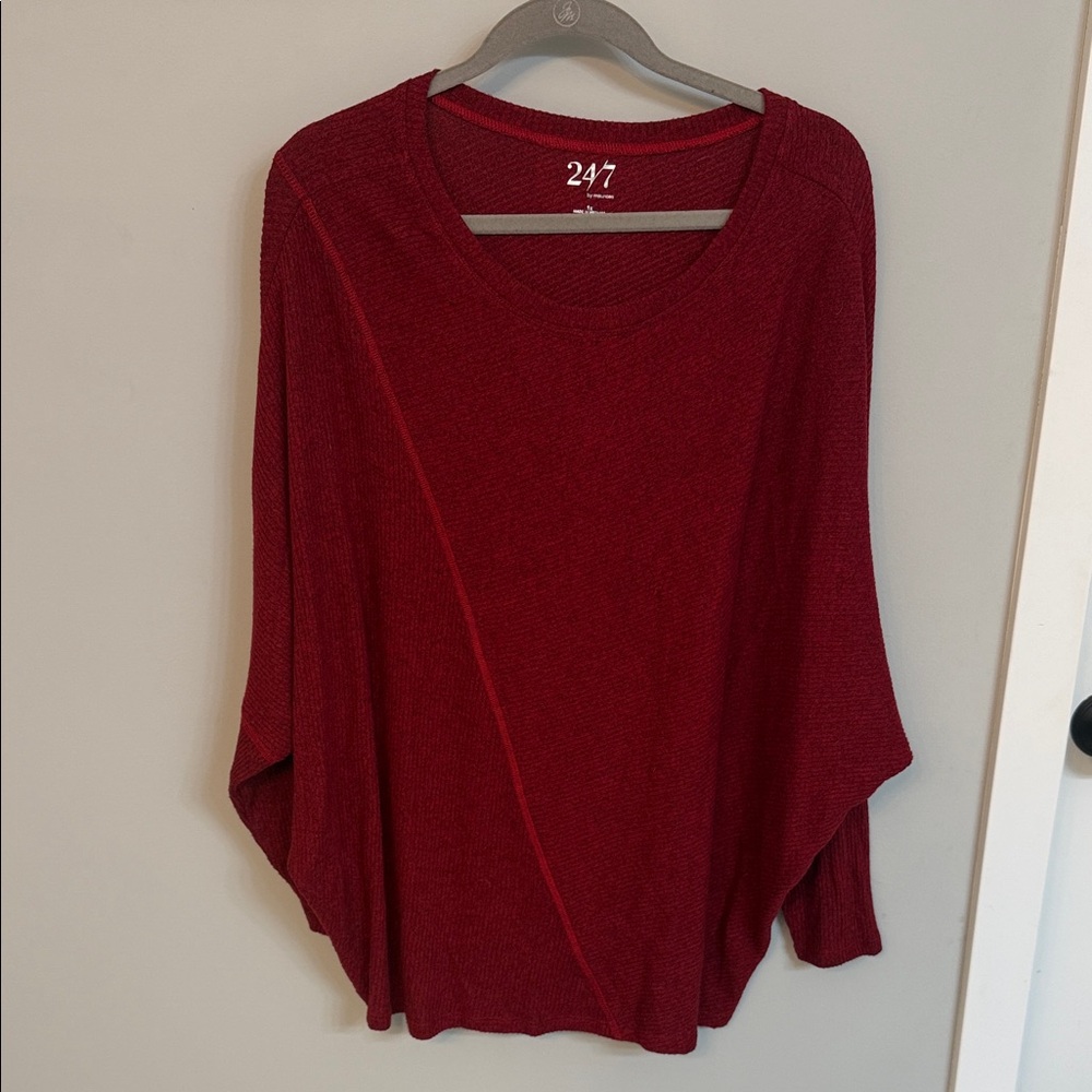 Maurices Women's Deep Red Scoop Neck Sweater